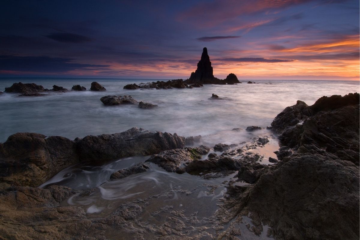 Atardecer en los arrecifes de Cabo de Gata-Níjar, Almería