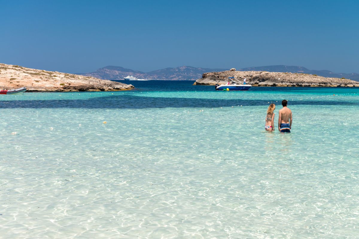 Playa de Ses Illetes, aguas transparentes de Formentera